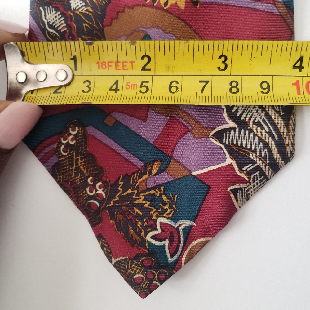 Imported Italian Fabric Vintage Burgundy Men Tie - Picture 7 of 7